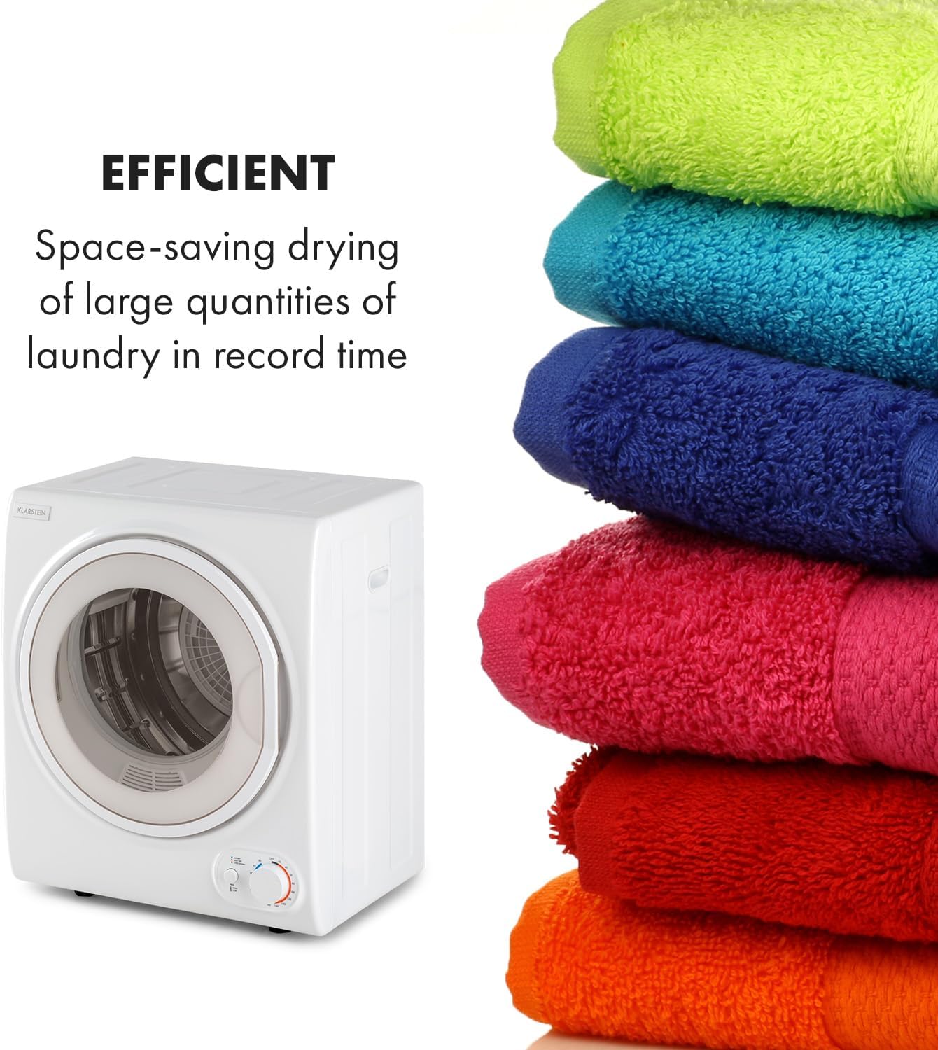 Detalle de Klarstein Jet Set 2500 compact vented tumble dryer, 2.5 kg, 850 W