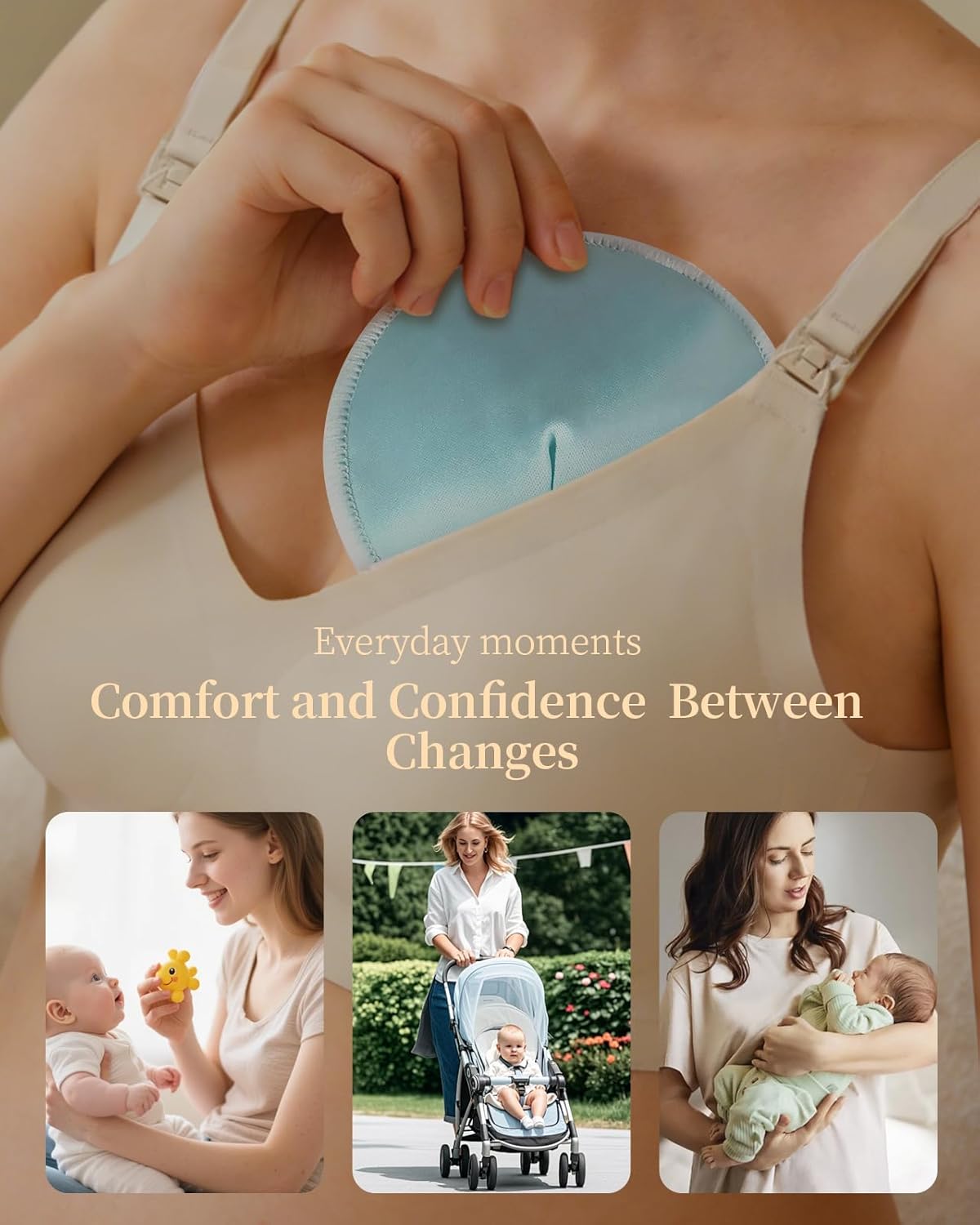 Thumbnail 6 de Oiomniv Organic Reusable Nursing Pads (14 Pack) – 4.7 Inch Washable Breast Pads with Bags