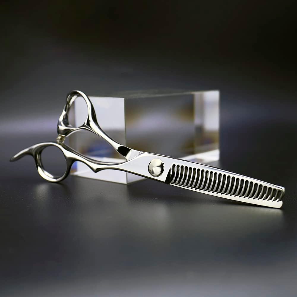 Detalle de AOLANDUO Forbici Sfoltitrici Professionali con Dente Inverso – VG10 Giapponese, 20–25% Sfoltimento, Impugnatura Offset