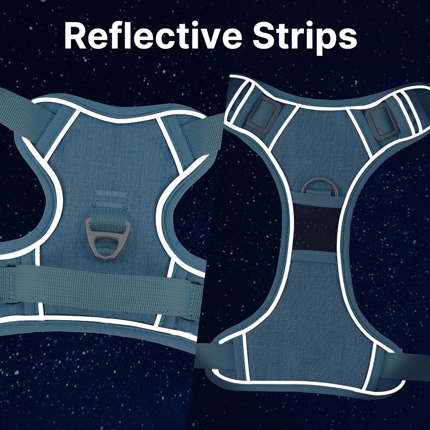 Thumbnail 5 de Belababy Medium Dog Harness (Anti Pull) with Soft Padded Handle, Reflective Straps – Light Blue, Size M