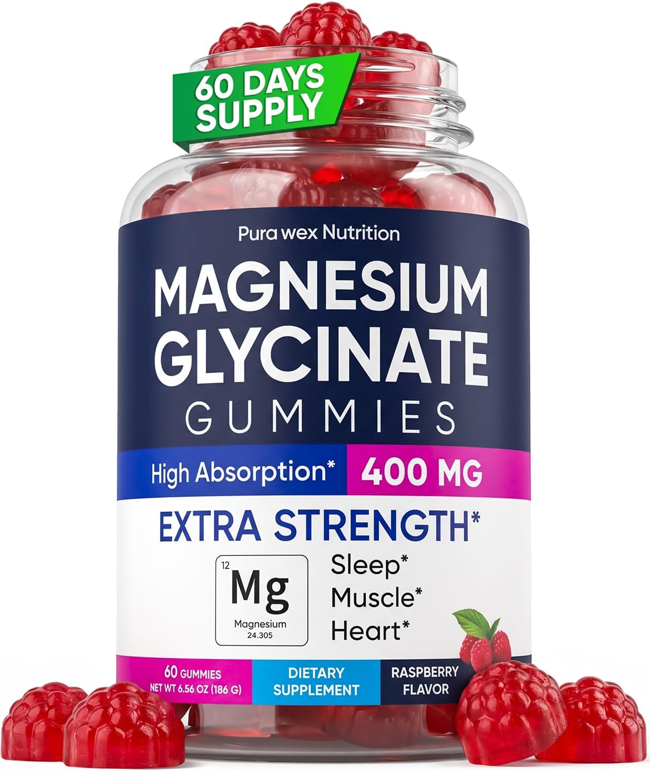 Detalle de Magnesium Glycinate Gummies, 400 mg