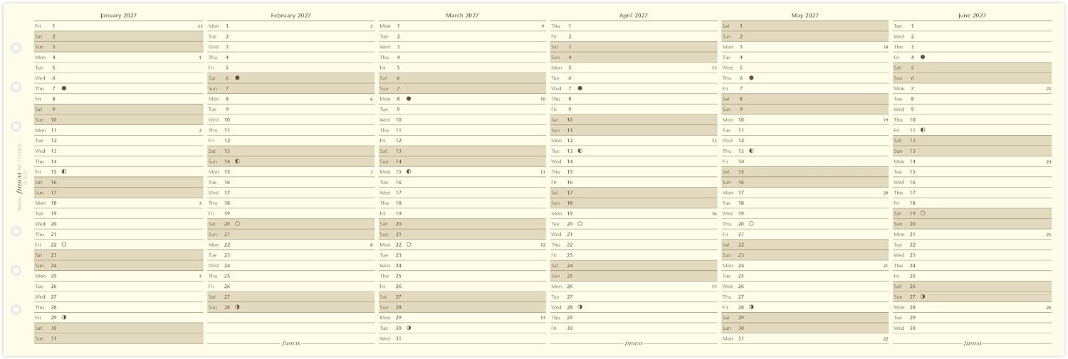 Detalle de Filofax 27-68408 persoonlijke verticale jaarplanner-navulling 2027