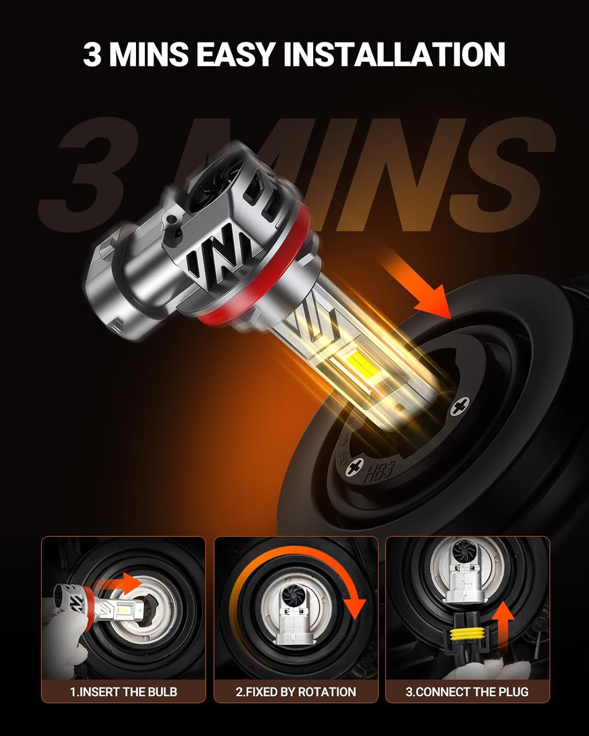 Detalle de SEALIGHT 9005 H11 LED Bulbs Combo (Canbus Ready) 6500K 4-Pack