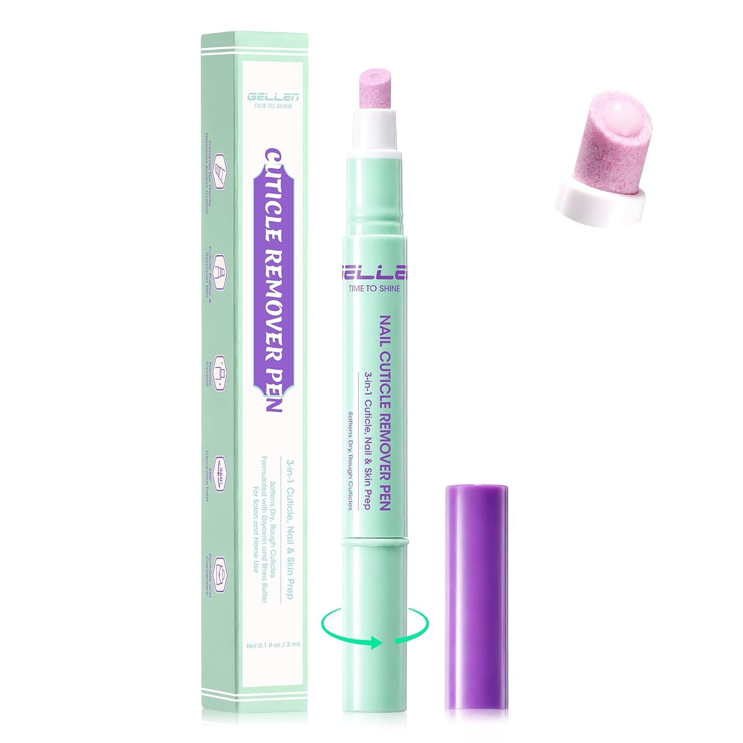 Detalle de Gellen Cuticle Remover Pen with 3 mL Softener and Ceramic Tip