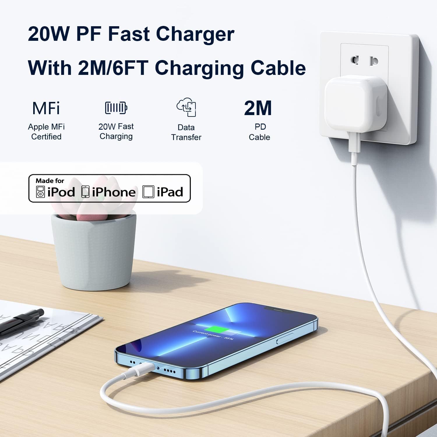 Thumbnail 5 de iPhone Charger 20W USB‑C to Lightning 2m