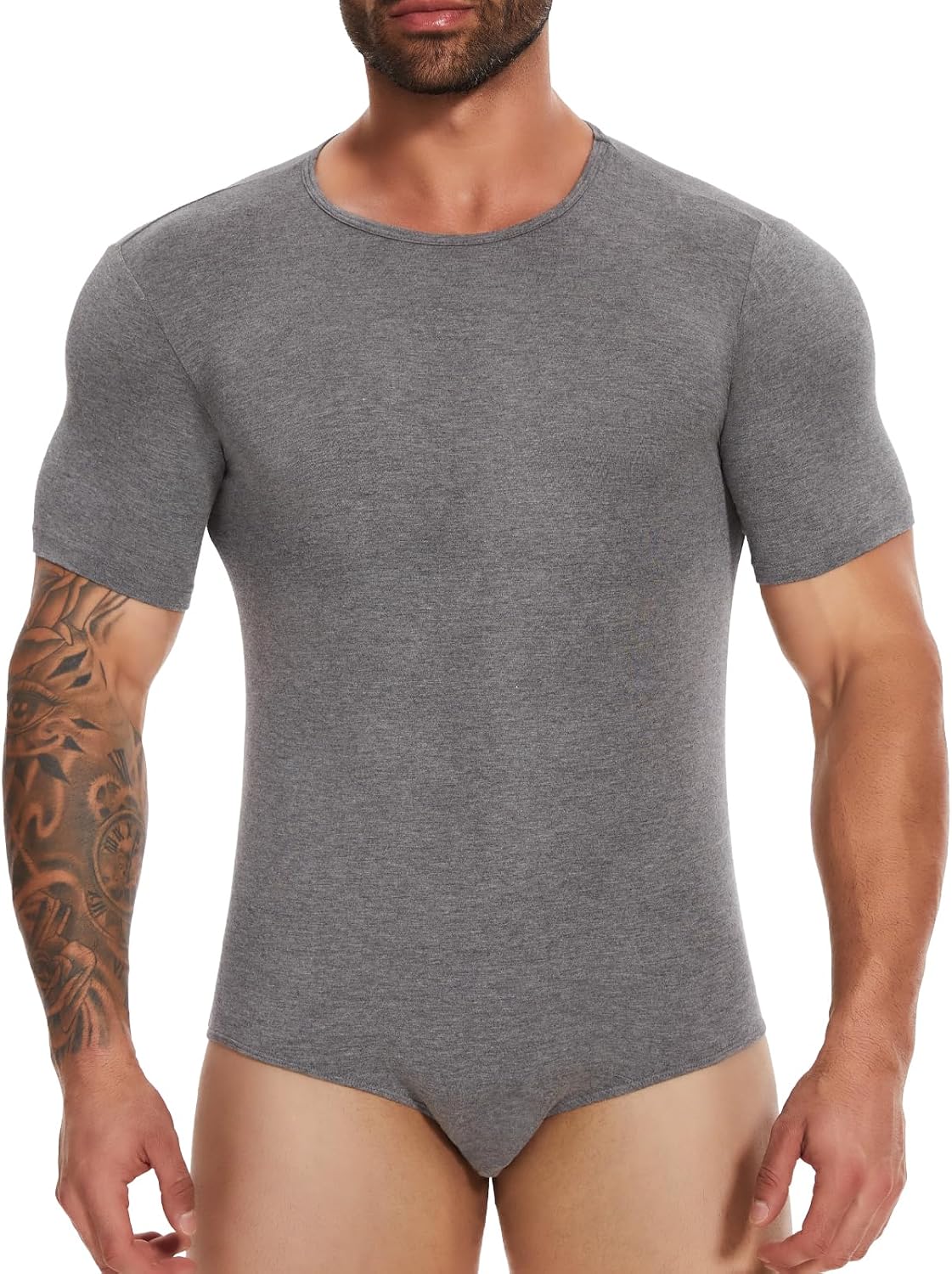 Detalle de SLIMBELLE ABDL-bodyromper voor heren als pyjama, eendelig en met korte mouwen