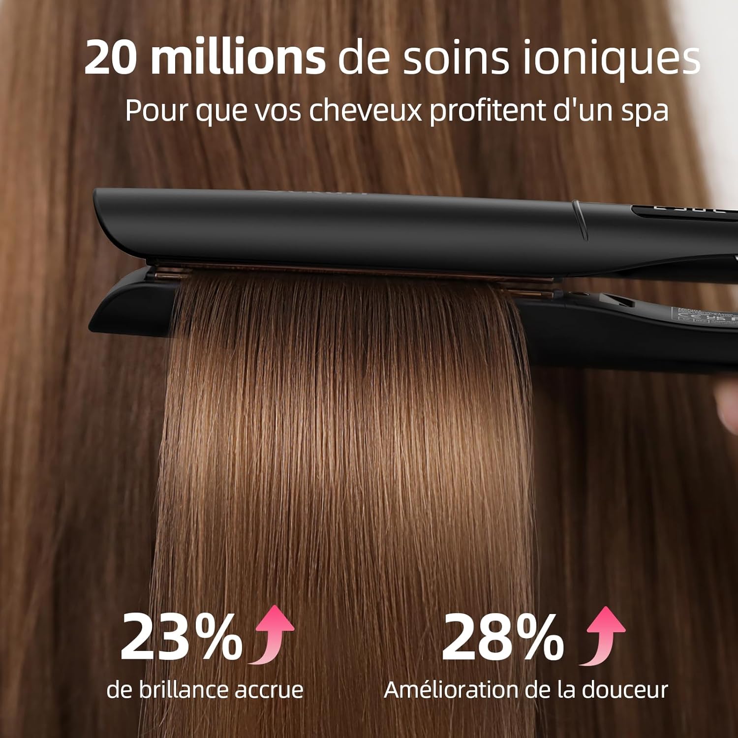 Detalle de Dekuri Titanium Fer à Lisser-Boucler 2-en-1 Ionique — Chauffage rapide, écran LCD et titanium 1