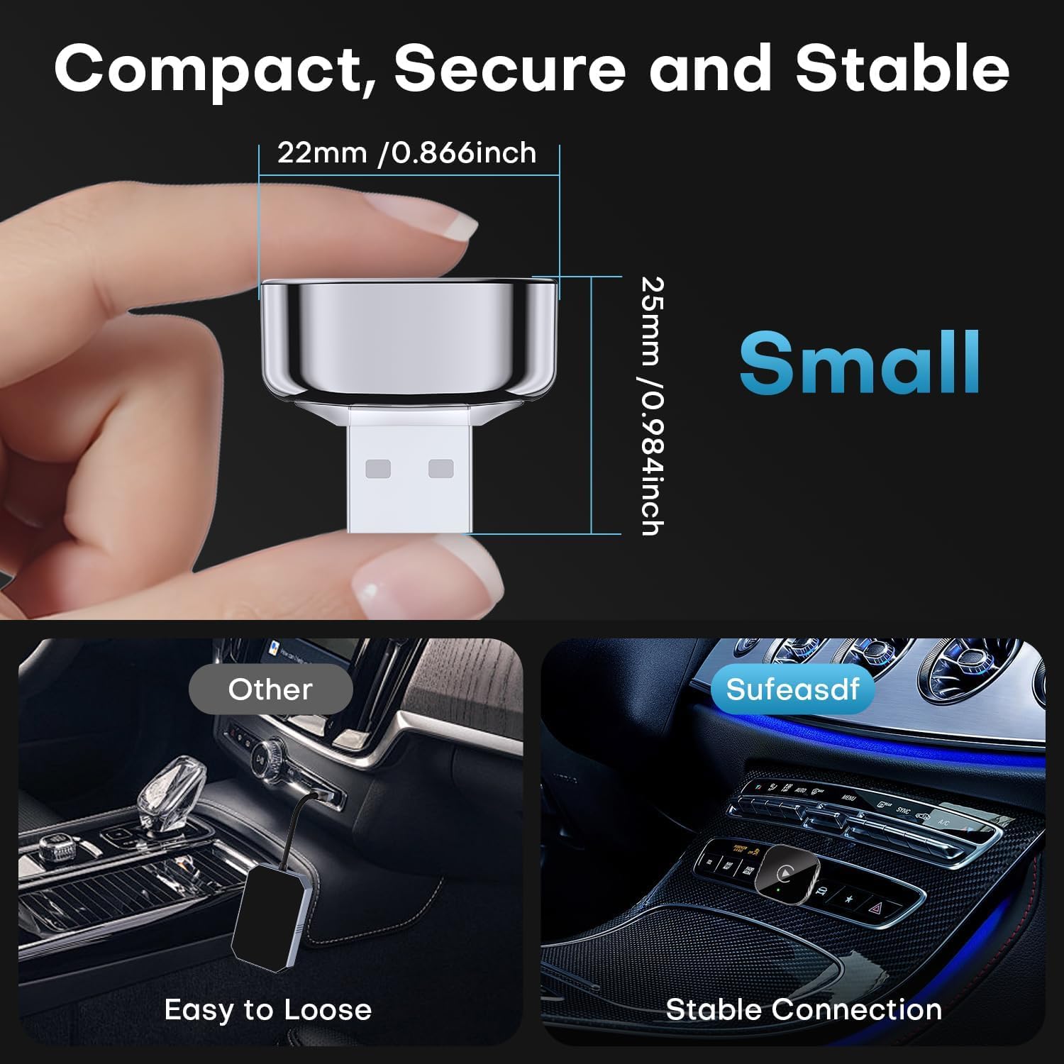 Detalle 2 de 2025 Upgraded Wireless CarPlay Adapter for iPhone