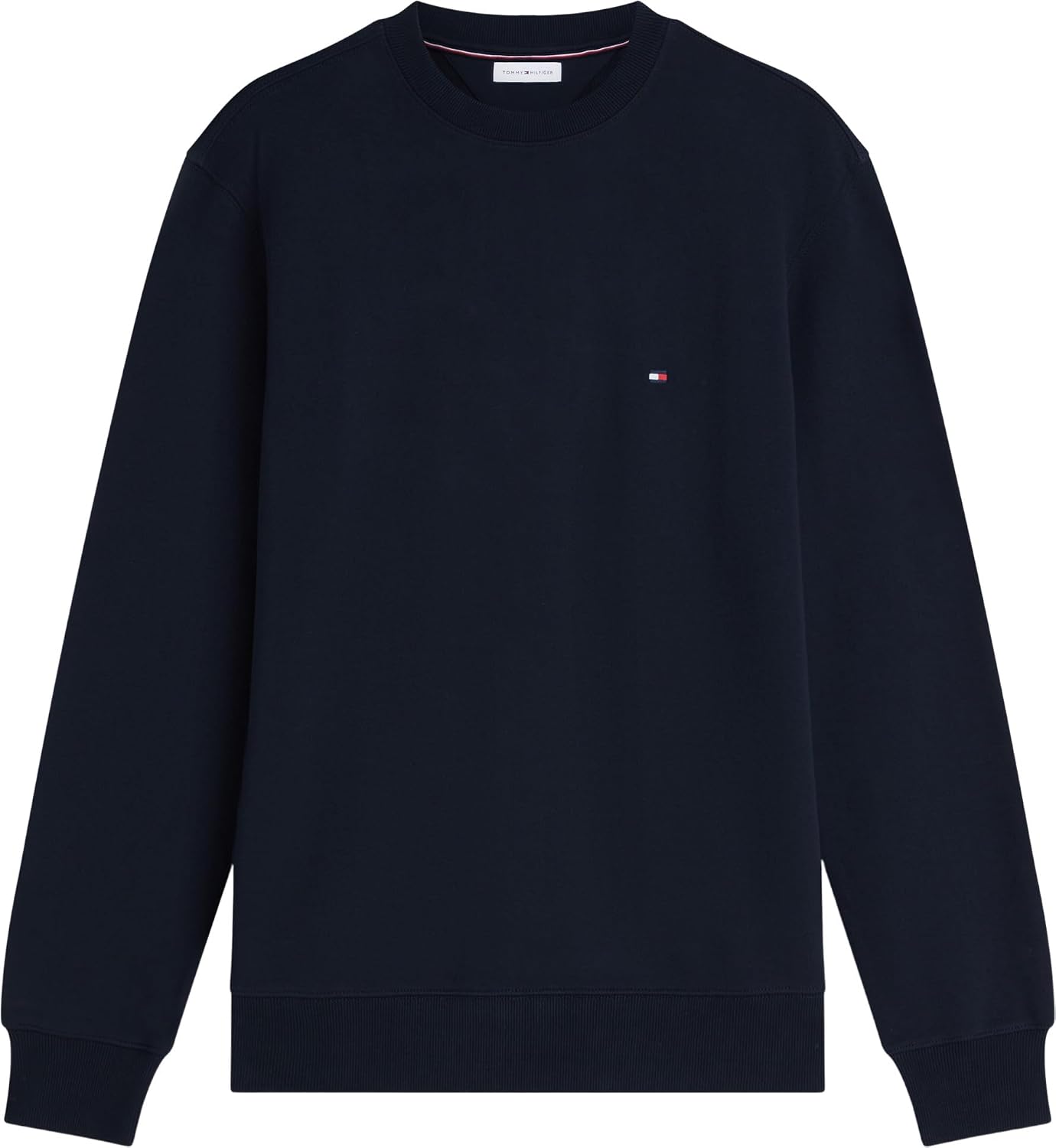 Detalle de Tommy Hilfiger Uomo Felpa Essential Terry Crewneck con Scollo Rotondo, Blu Desert Sky, XS