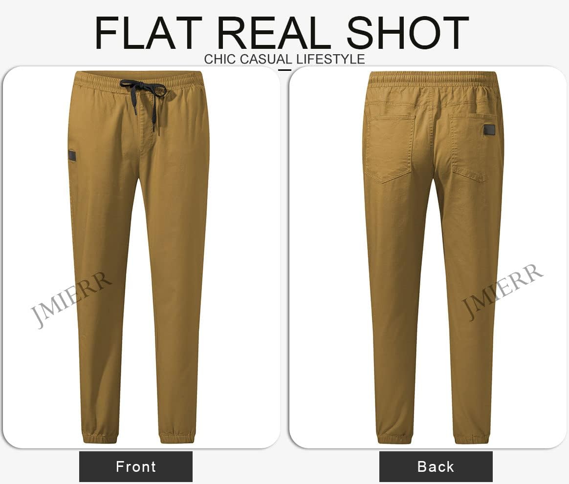 Thumbnail 5 de JMIERR Herren Chino Cargo Hose im Slim-Fit – Jogginghose aus Baumwolle mit elastischem Bund und Kordelzug