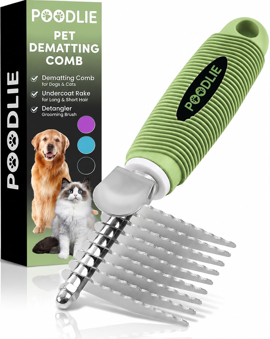 Detalle de Poodle Pet Dematting Rake with 2.5-inch Blades