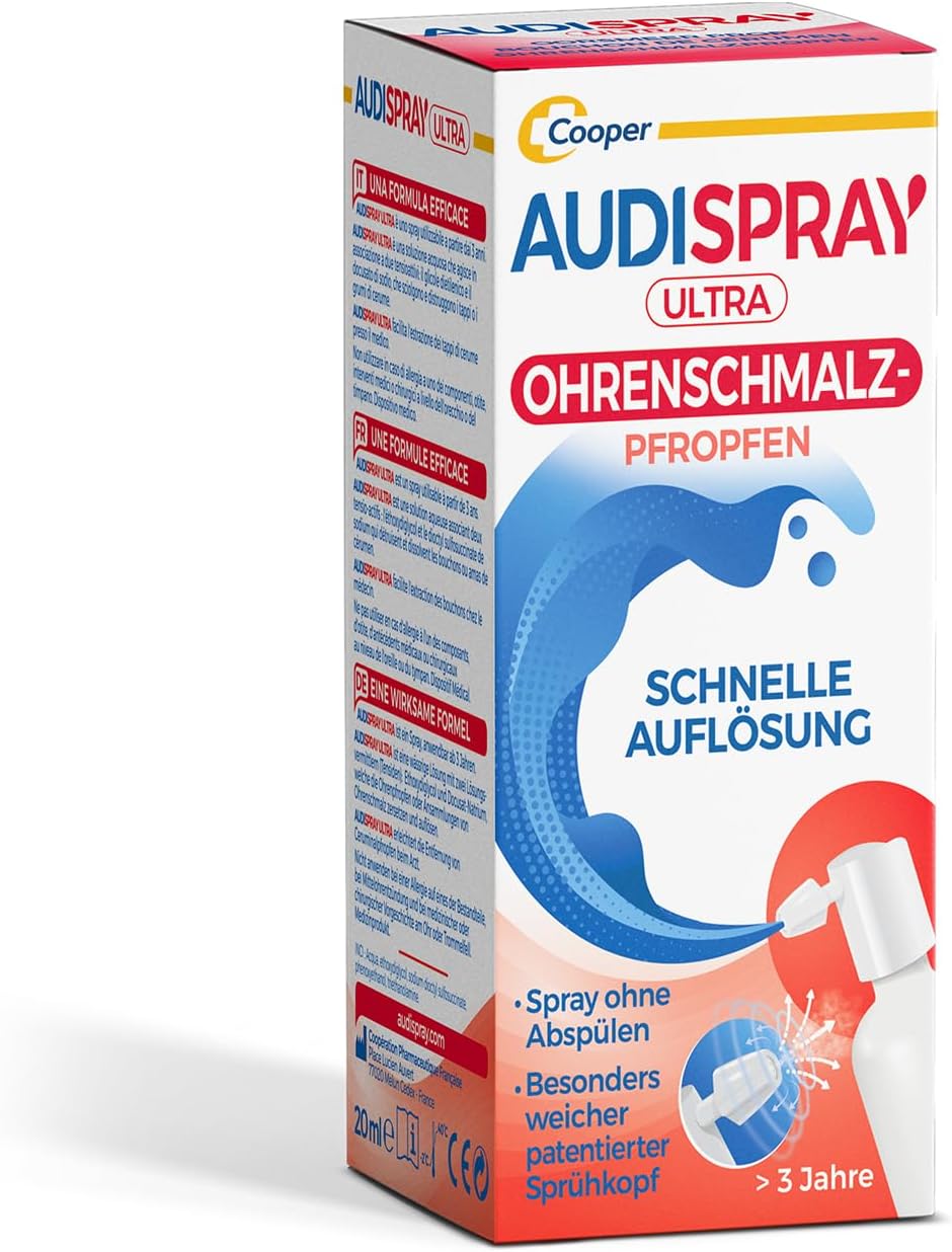 Detalle de AUDISPRAY Ultra – Behandlung von Ohrenschmalzpfropfen, Spray 20 ml