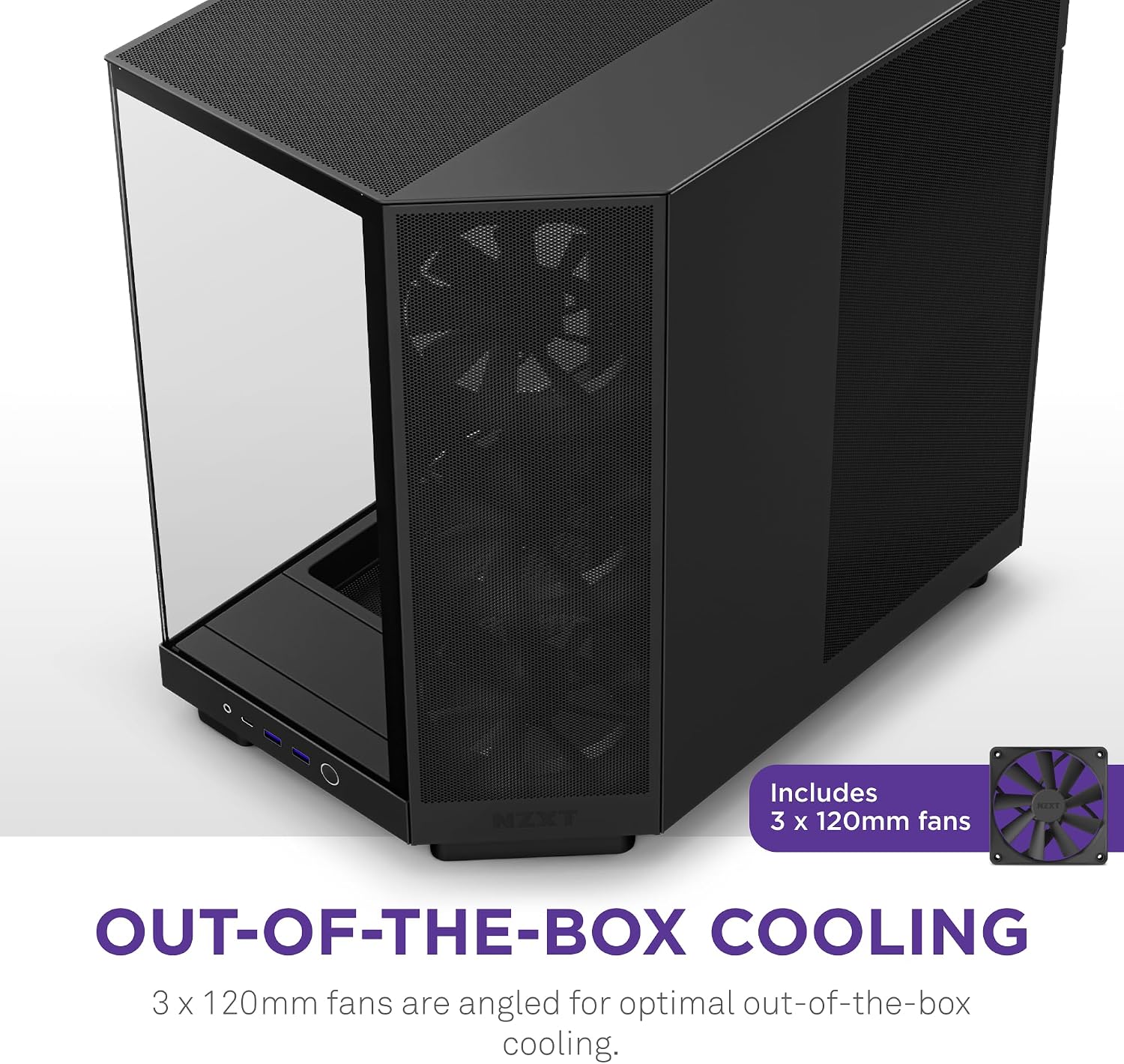 Detalle 2 de NZXT H6 Flow case mid-tower 3 ventole