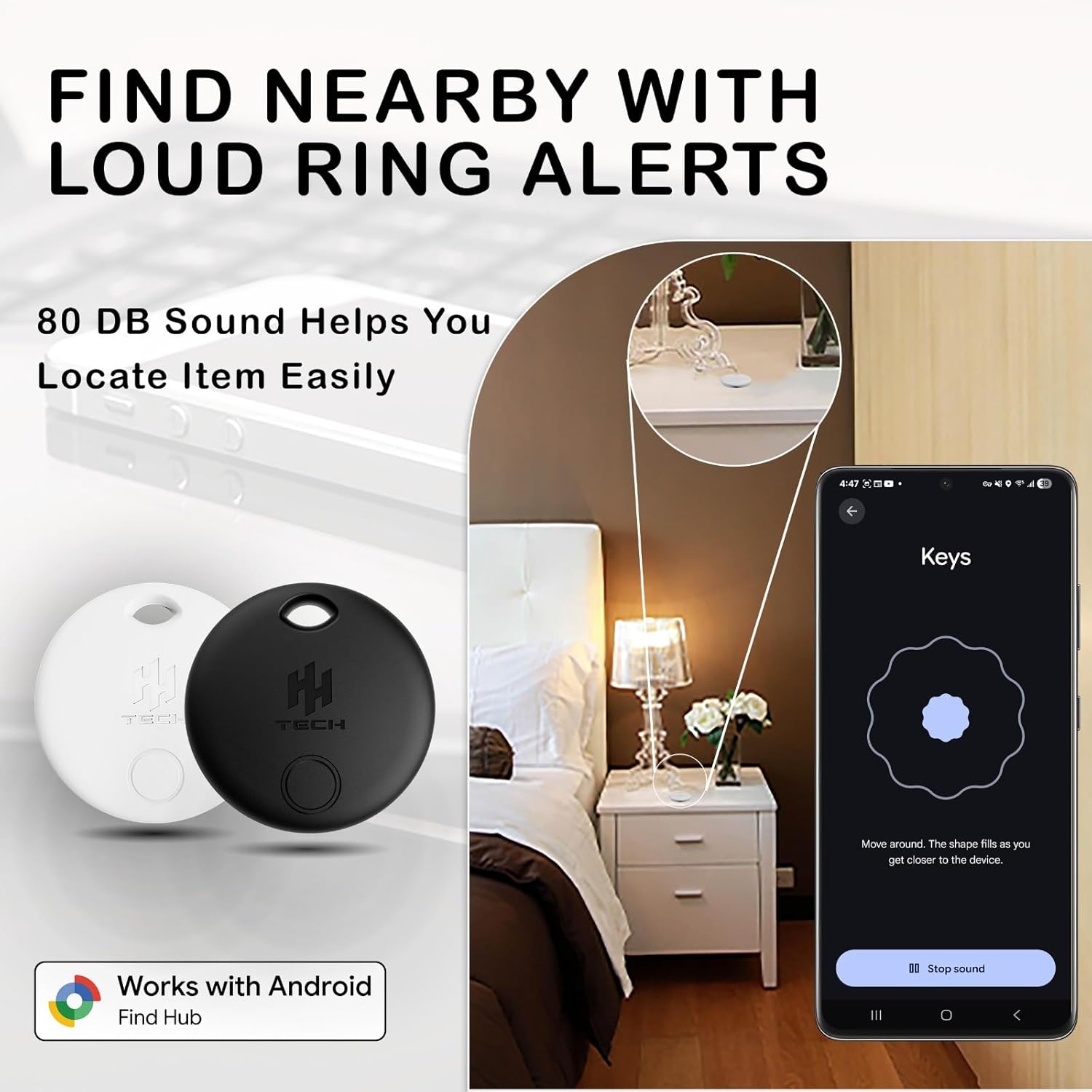 Thumbnail 2 de HH-Tech Android Tracker Tag (Pack-4) – Four Android‑only Bluetooth trackers with Find Hub integration