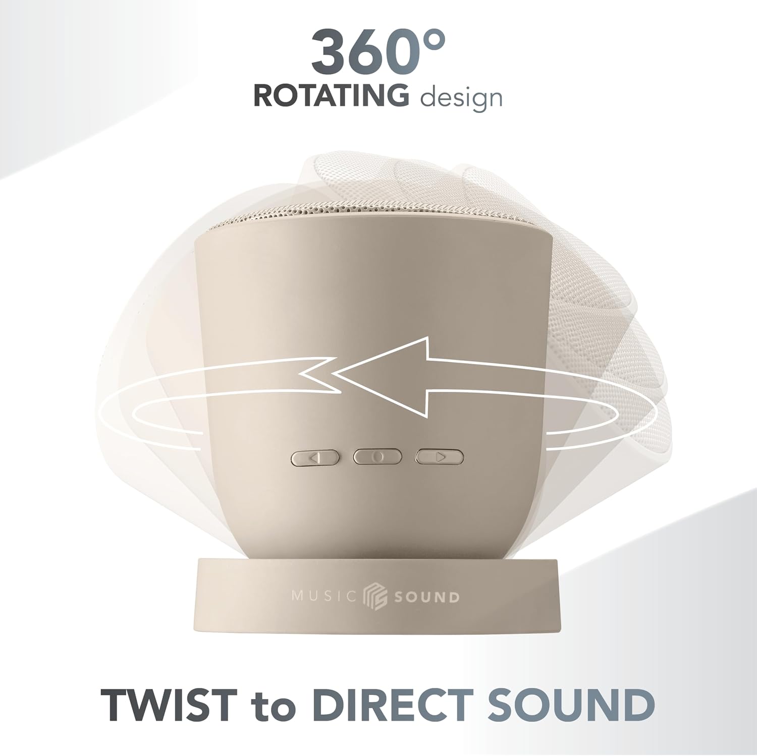 Detalle 2 de Music Sound speaker Bluetooth Twist: altoparlante 360° orientabile, 5 W e autonomia fino a 10 ore