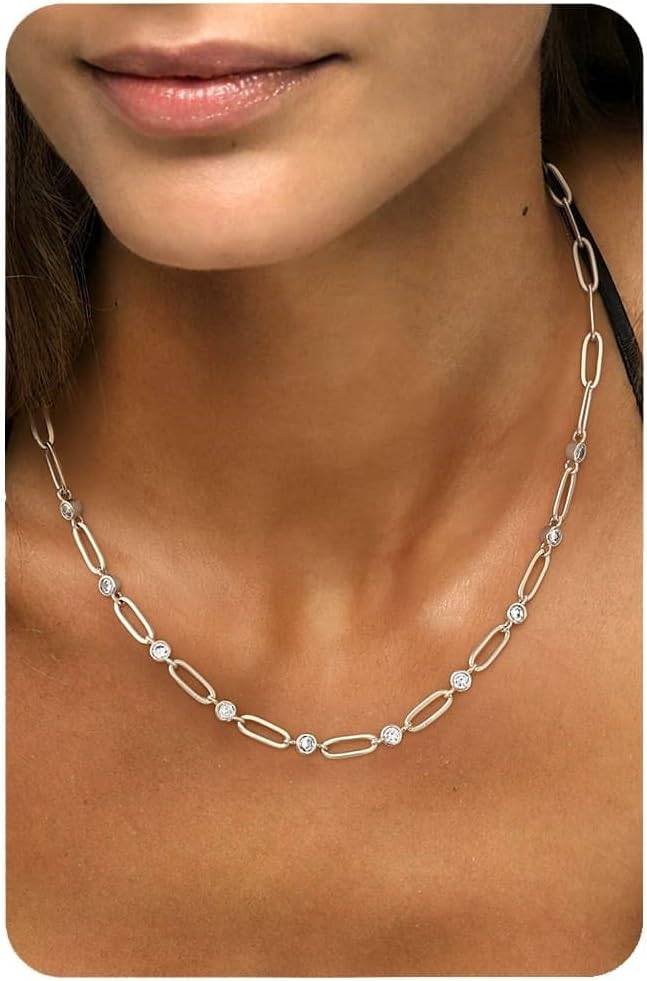 Detalle de BodyBonita Paperclip Collar Chain Trendy 16 Inch