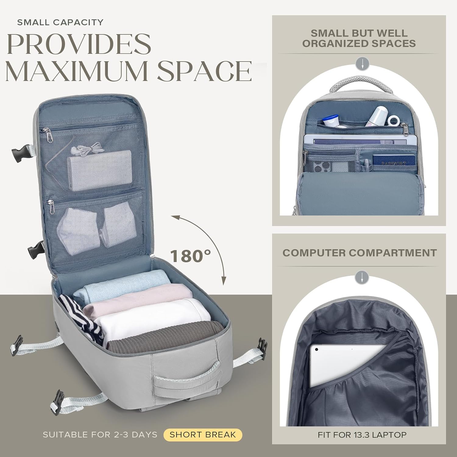 Detalle de Hayayu Ryanair Cabin Bags 40x30x20: Underseat Carry-On for Everyday Travel