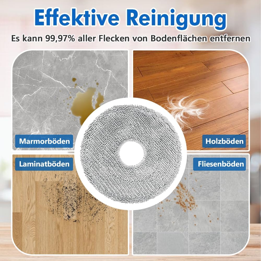 Thumbnail 4 de 6er Set Wischtücher Mikrofaser für Dreame Roboter 🧽