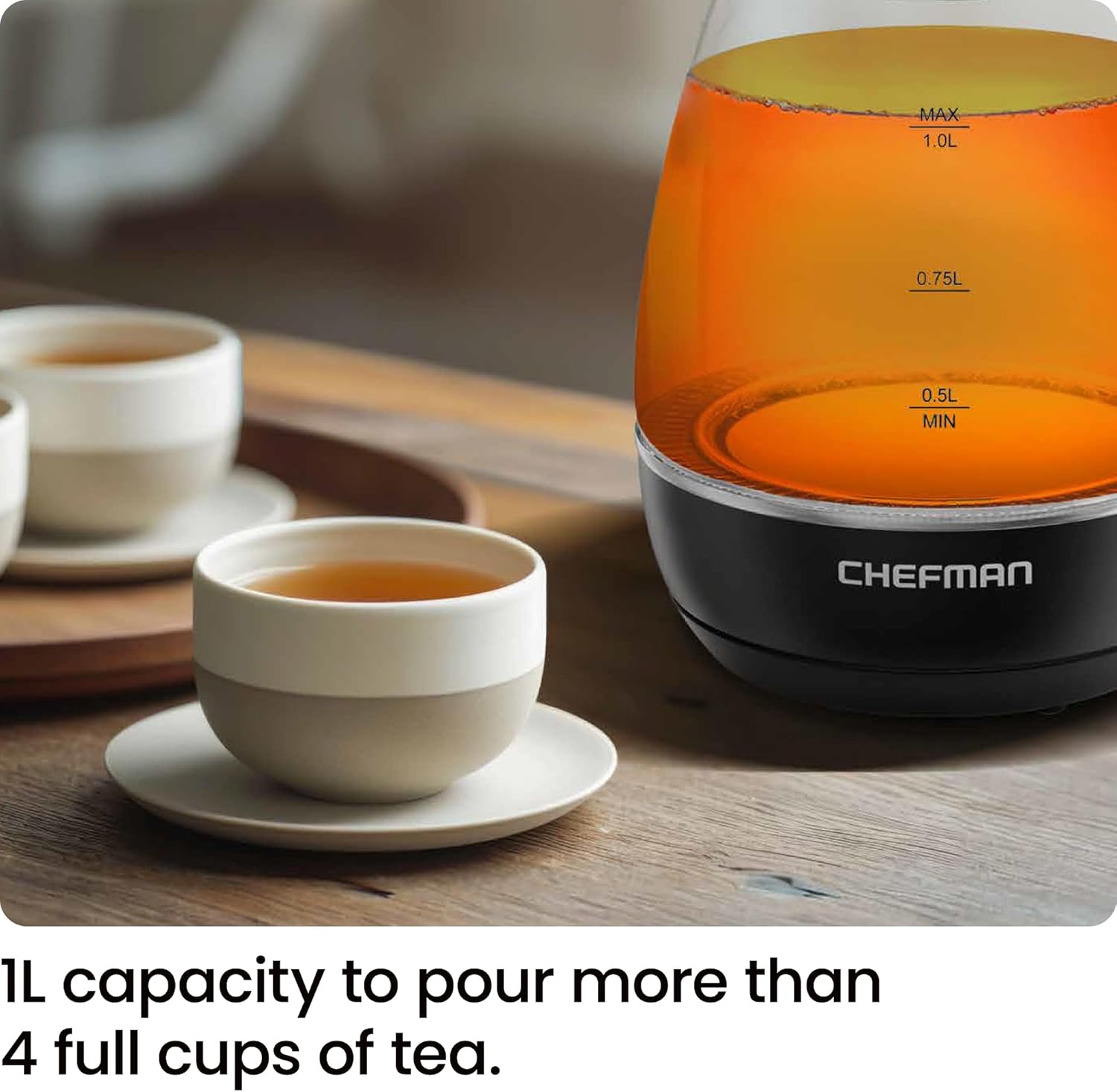 Thumbnail 3 de Chefman Kettle with Tea Infuser, 1L ⚡