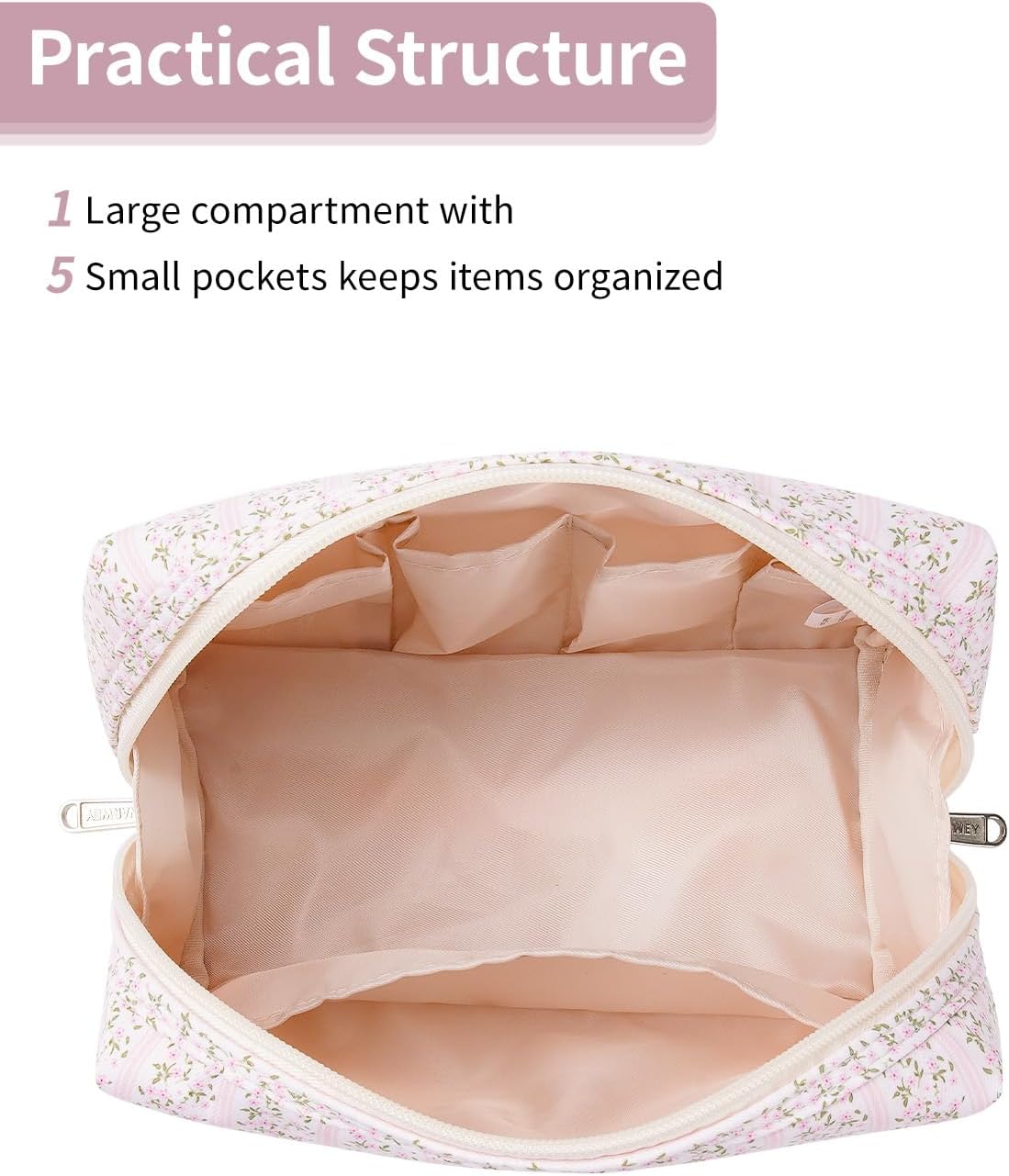 Detalle de Large Makeup Bag Zipper Pouch 22 x 15 x 10 cm