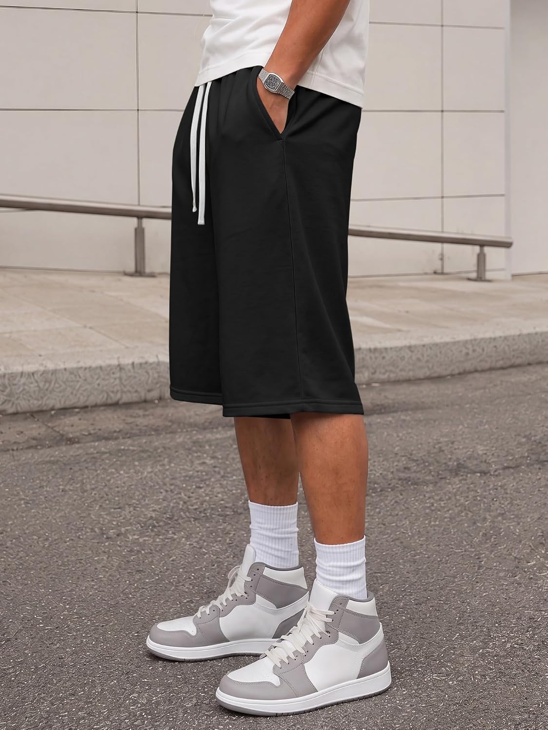 Detalle 2 de JMIERR 2026 Men's Baggy Sweat Shorts: Lightweight, Knee-Length Comfort for Everyday Activities