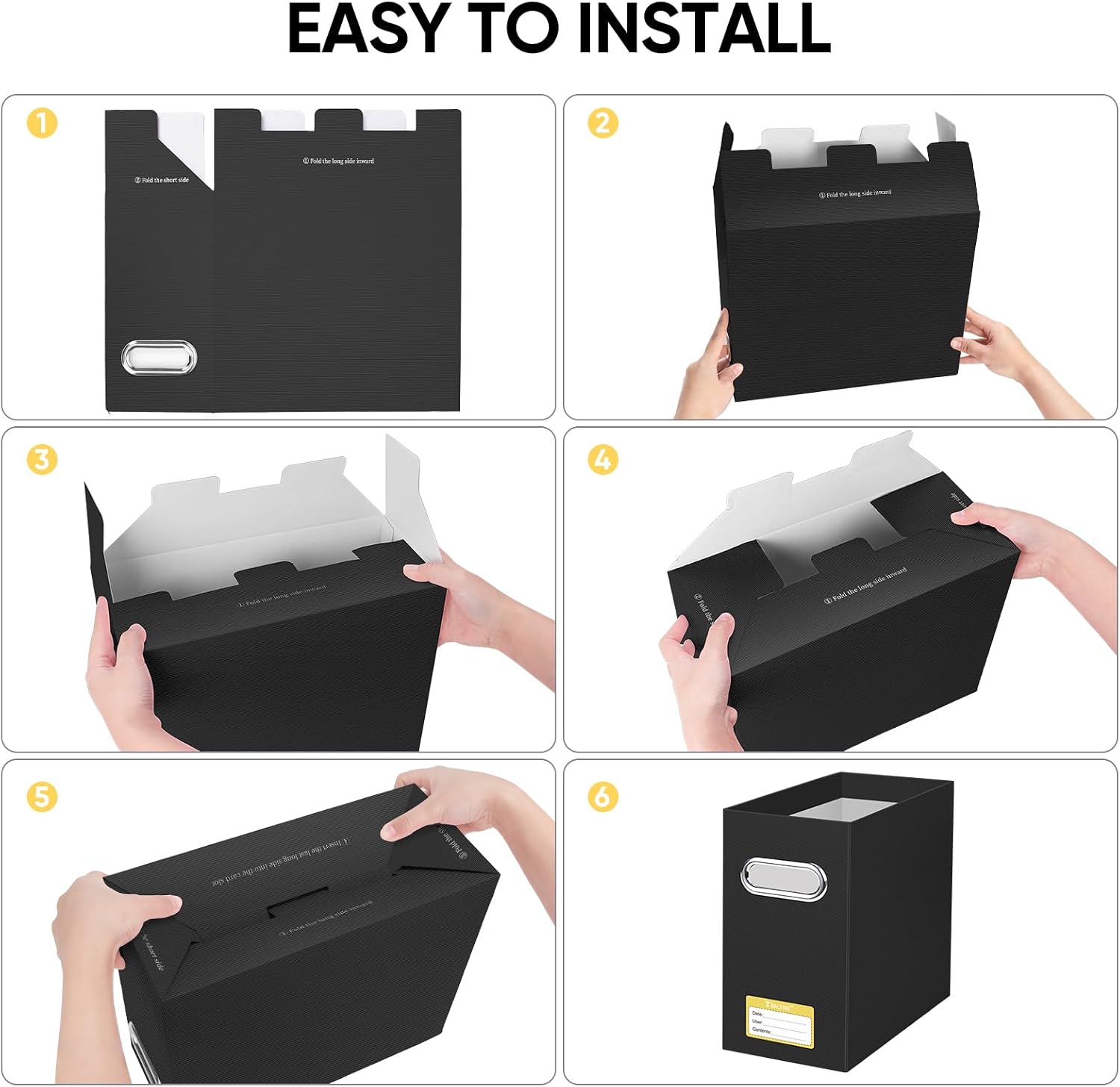 Detalle de BALEINE Baleine-1389 Slim File Organizer Boxes, 2-Pack, Collapsible