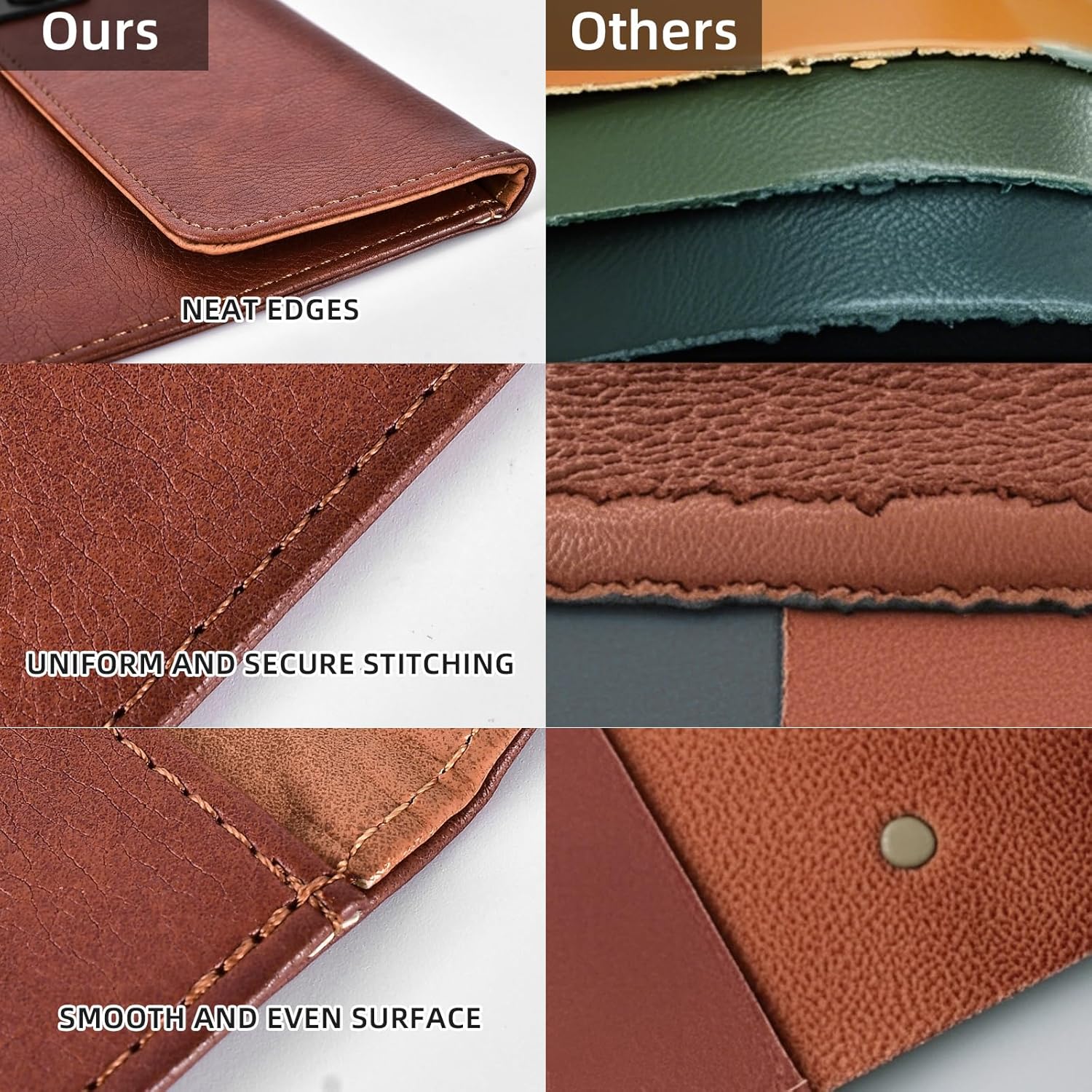 Thumbnail 4 de QiXin Brown PU Leather File Folder with Snap Closure