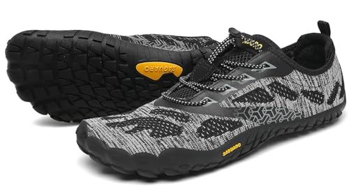 Detalle de SAGUARO Barefoot: Zapatillas de Trail Running Minimalistas para Hombre y Mujer, Ónix Negro 42 EU