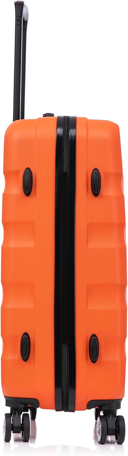 Detalle 2 de CELIMS Valigia cabina ABS rigida, 4 ruote 360°, lucchetto integrato, arancione – Cabine + Vanity