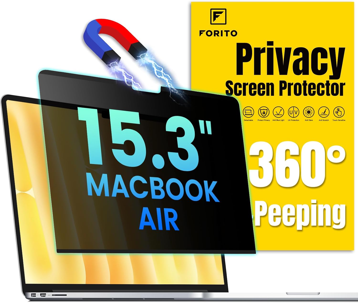 Detalle de F FORITO Magnetic Privacy Screen for MacBook Air 15.3"