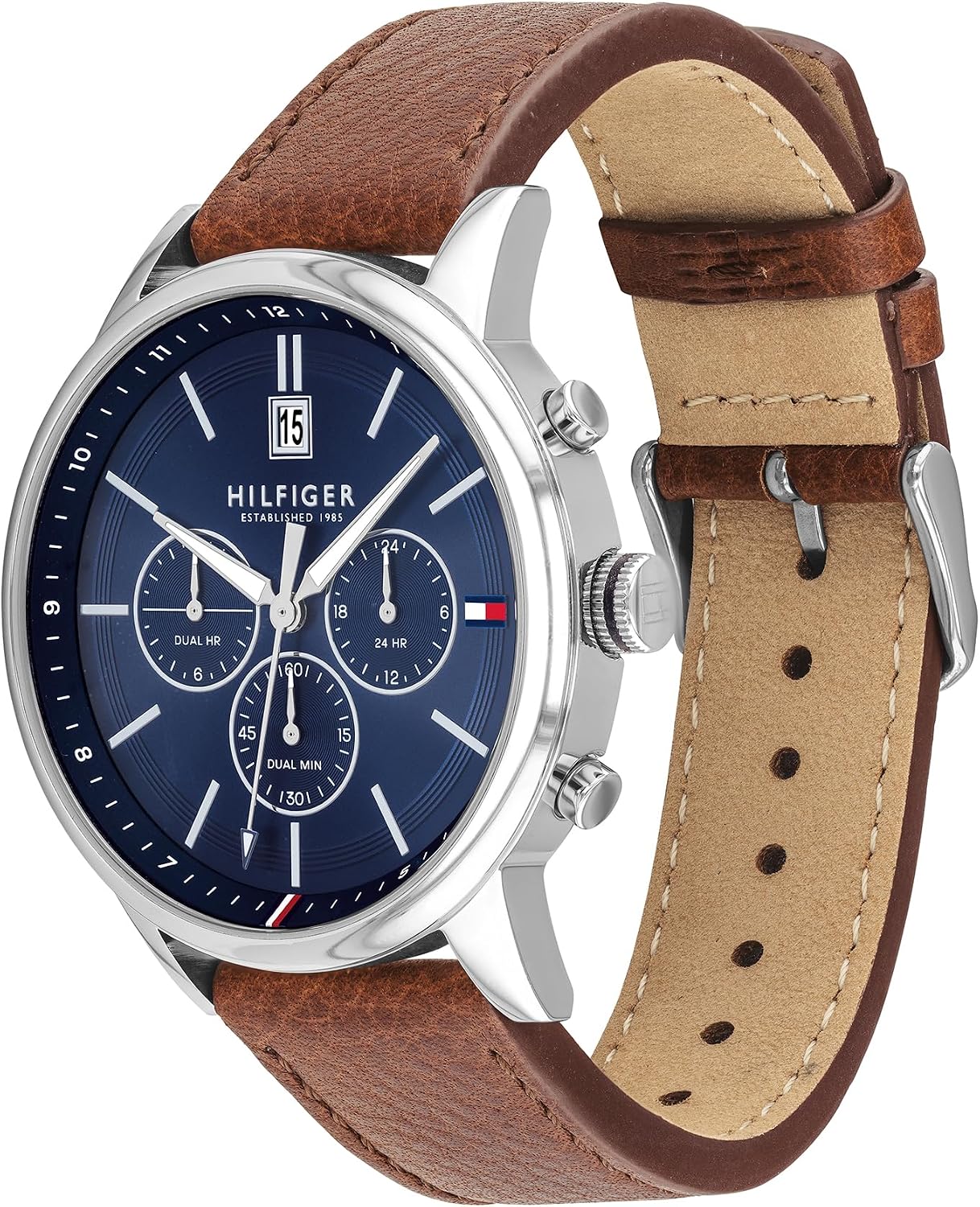 Detalle de Tommy Hilfiger Multi Zifferblatt Quarz Uhr für Herren mit Edelstahl- oder Lederarmband
