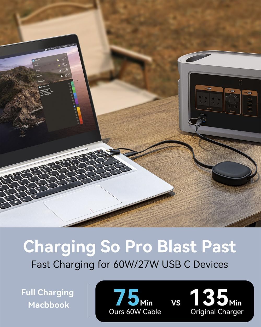 Thumbnail 5 de Minlu 5‑in‑1 Retractable USB Charging Cable 60W 🔌