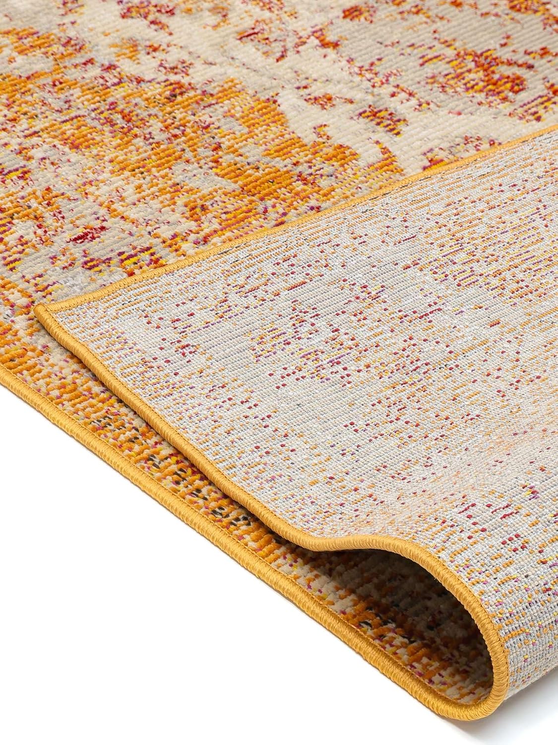 Detalle de RugVista Nadia vintage tapijt 200 x 200 cm, oranje, middelhoge pool