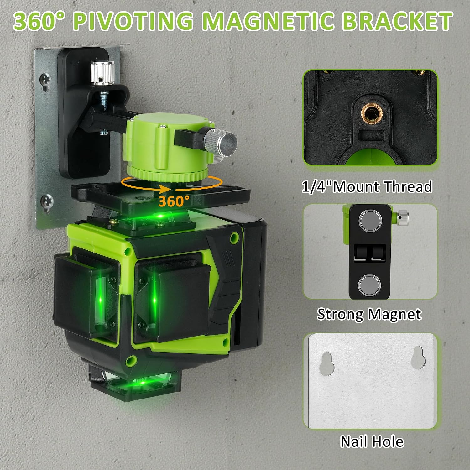 Thumbnail 5 de Vincona Kreuzlinienlaser Grün 4 x 360°