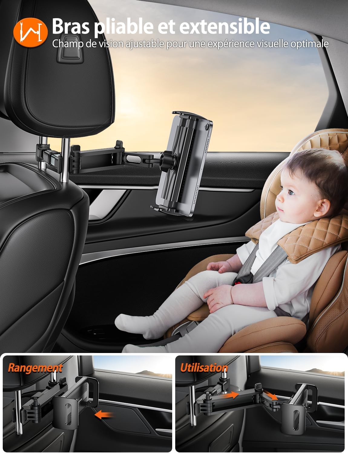 Detalle 2 de TRYONE Support Tablette Voiture extensible