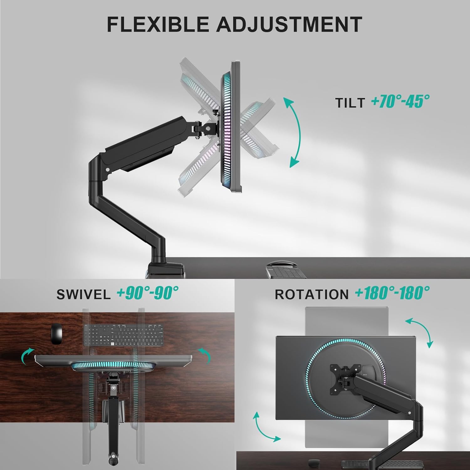 Thumbnail 4 de WALI GSMP001N Monitor Arm for 17–34" Screens