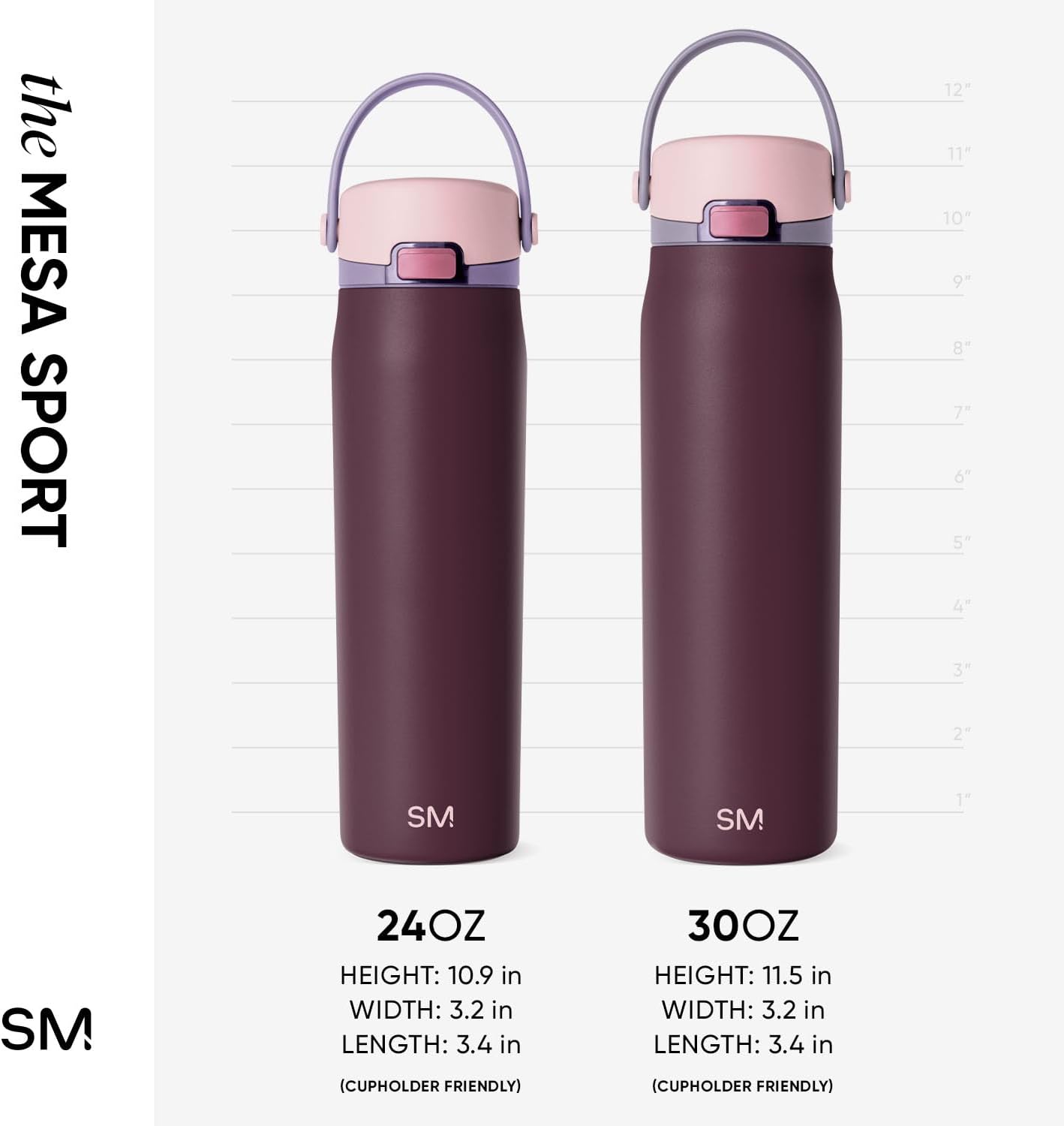Thumbnail 6 de Simple Modern Mesa Sport Water Bottle 30oz — Cherry Wine