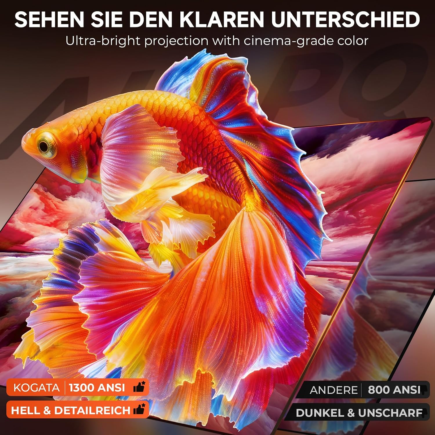 Detalle 2 de 4K Smart Beamer mit VIDAA von KOGATA – Auto-Fokus, AirPlay, HDR10+, WiFi 6, Dolby Audio