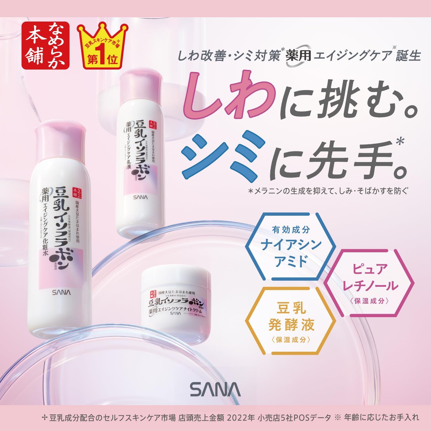 Detalle 1 de なめらか本舗 薬用リンクル化粧水 200ml|ナイアシンアミド・ピュアレチノール配合