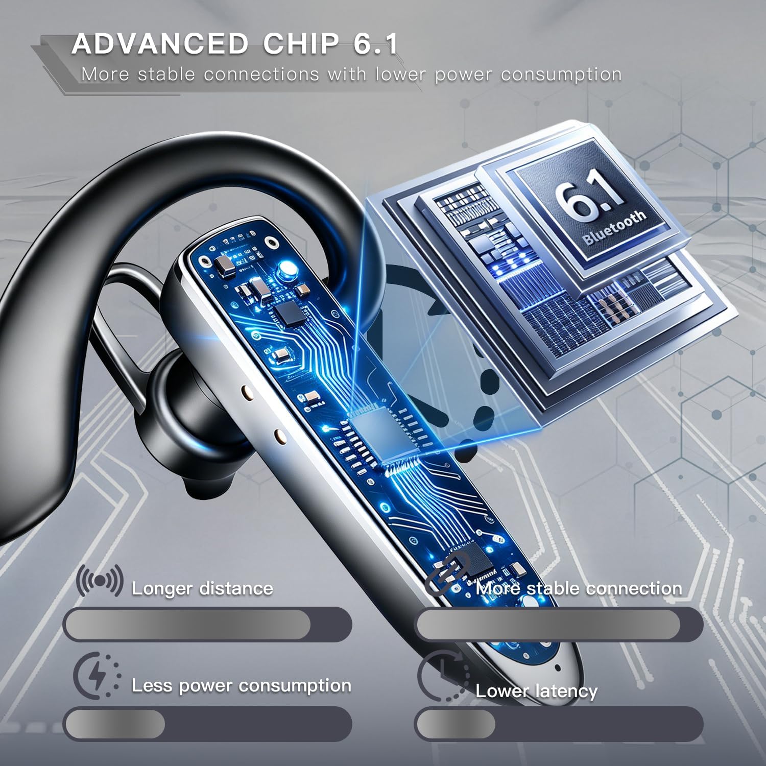 Detalle 2 de Single-Ear Bluetooth Headset, Bluetooth 6.1
