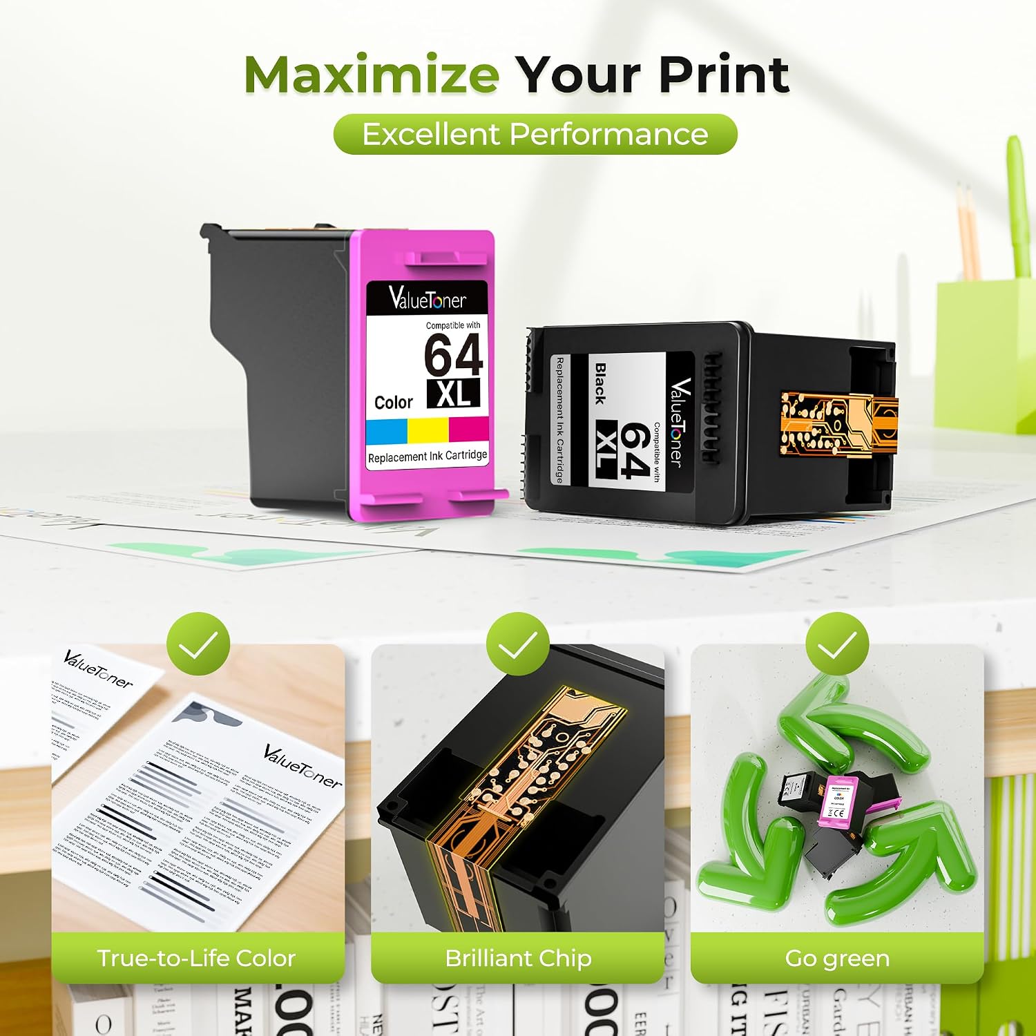 Thumbnail 3 de 64XL Ink Cartridge Combo 2-Pack 🖨