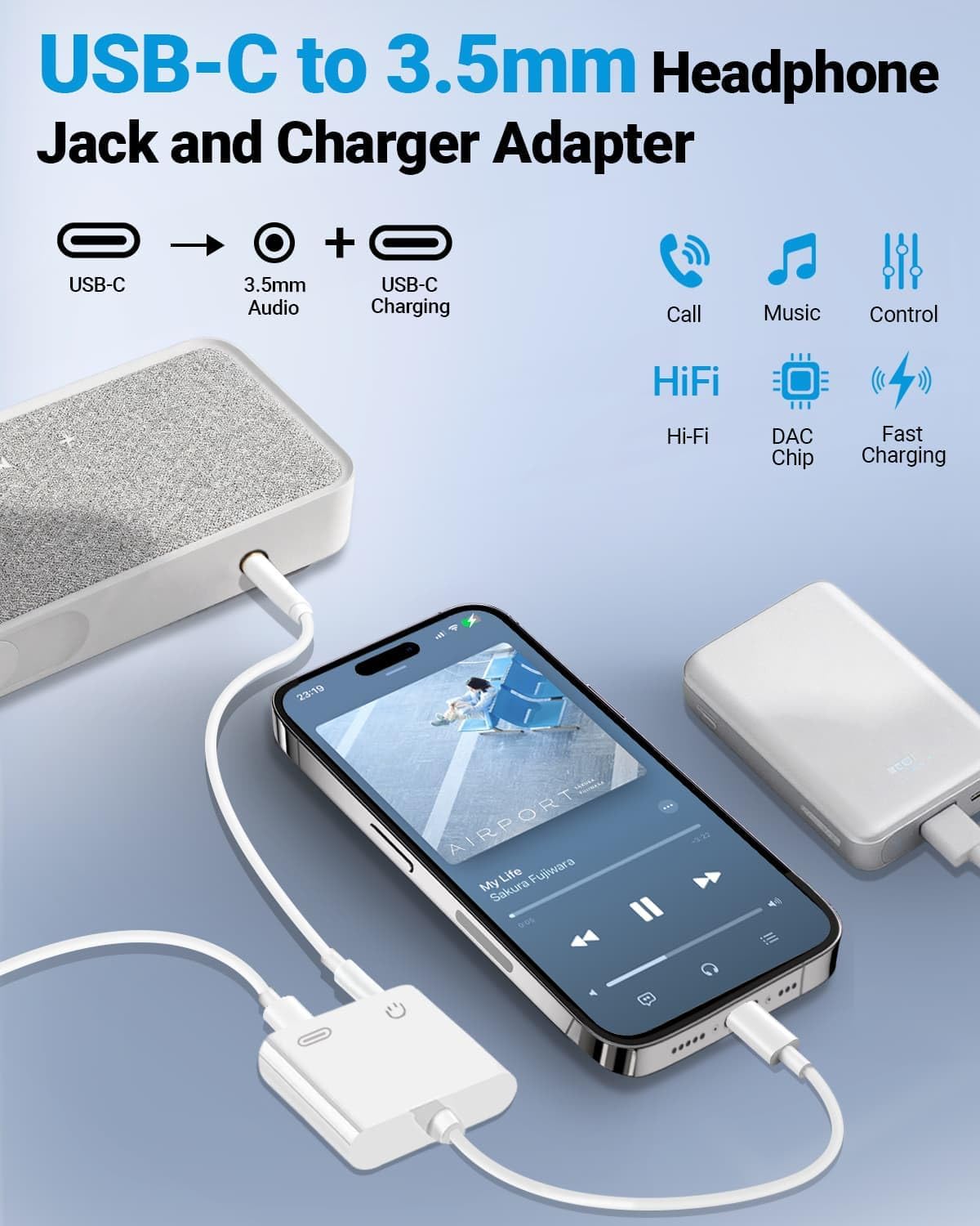 Detalle 2 de Seulliya USB-C to 3.5mm Adapter 2-pack