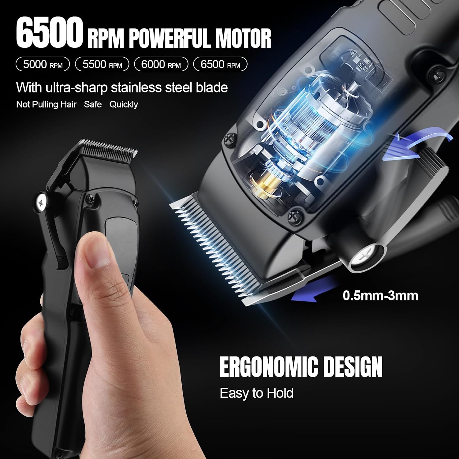 Detalle 2 de Misuke Cordless Hair Clippers 8500 RPM