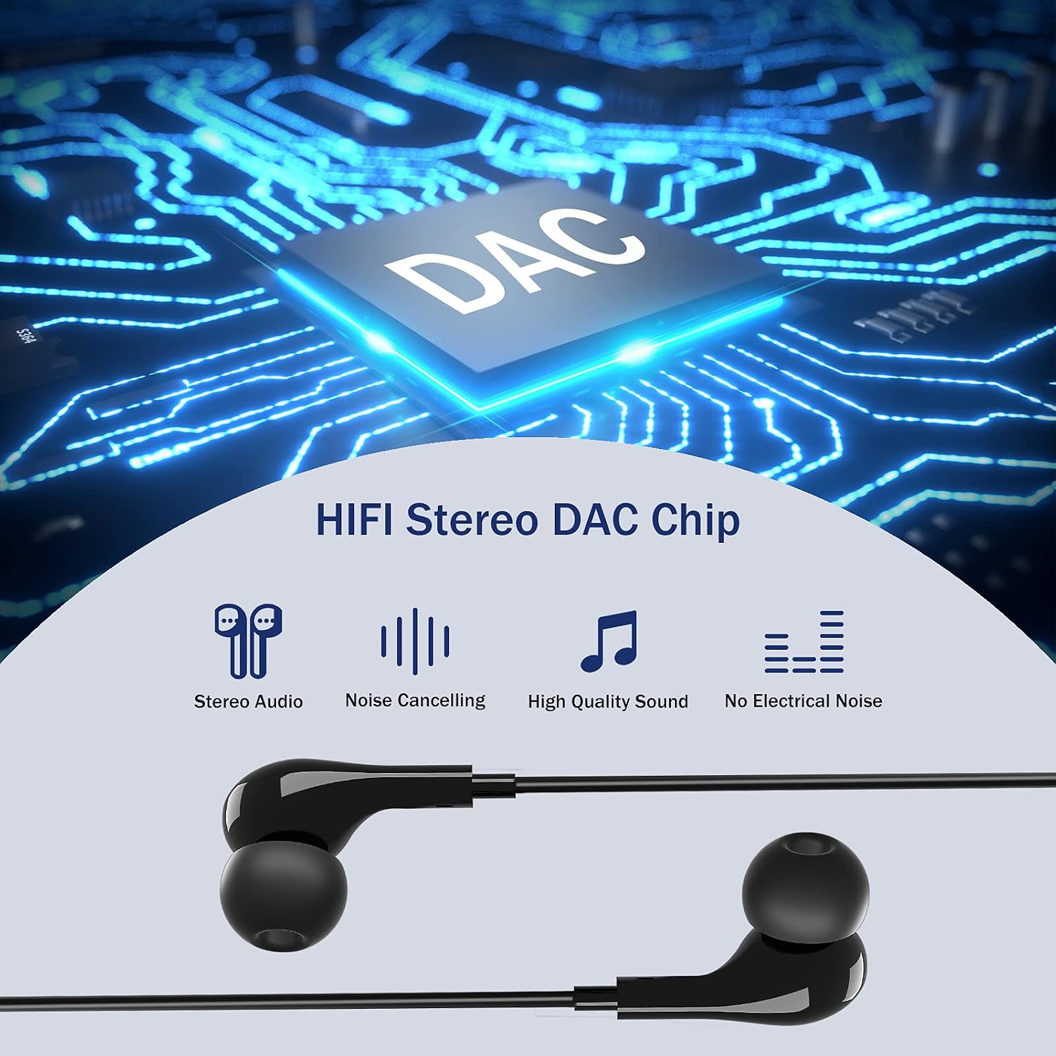 Detalle 2 de AILZPXX 964 USB-C Wired In-Ear Headphones with Mic and Magnetic Earbuds