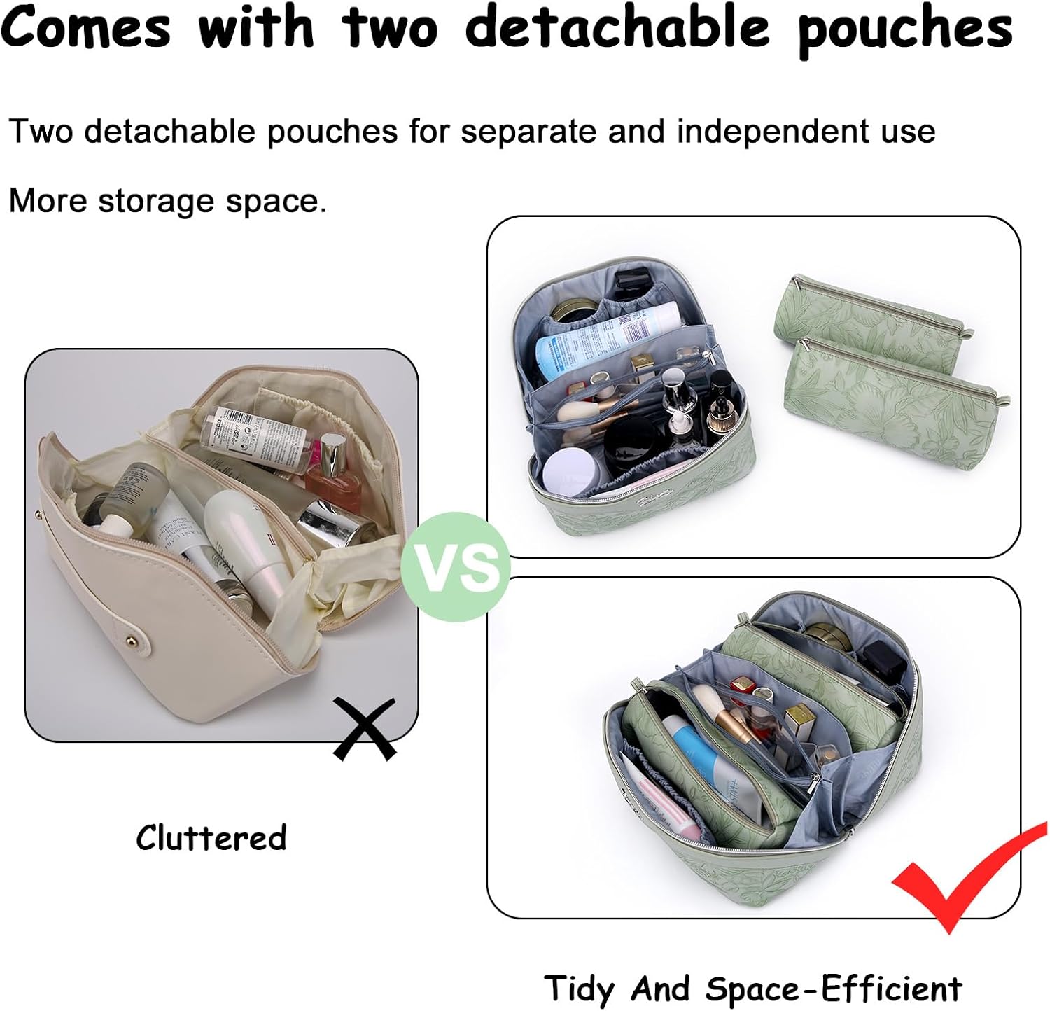 Detalle de BOYATU Travel Makeup Bag Set of 3