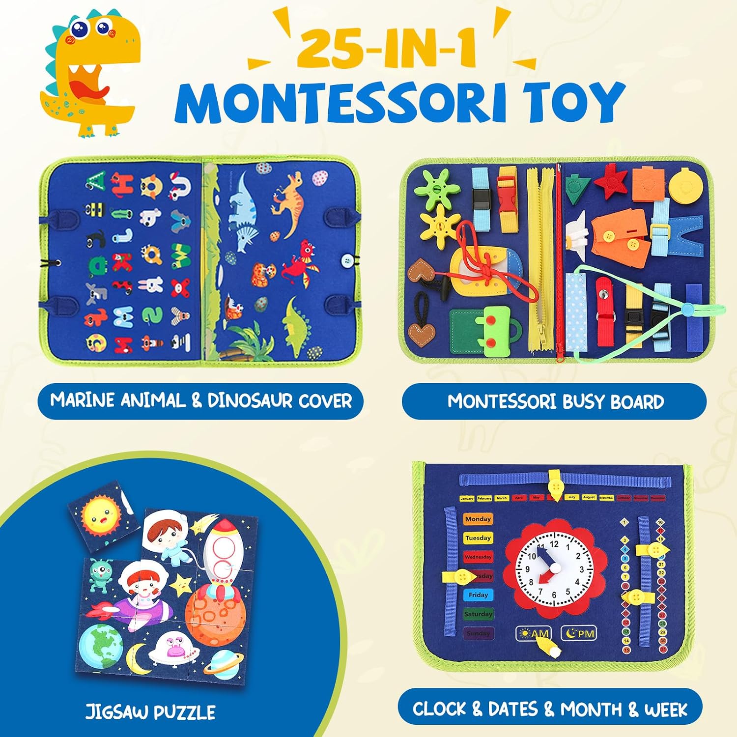 Thumbnail 2 de EPIMA Toddler Busy Board: Montessori Sensory Learning Board for 1-4 Year Olds (Pink)