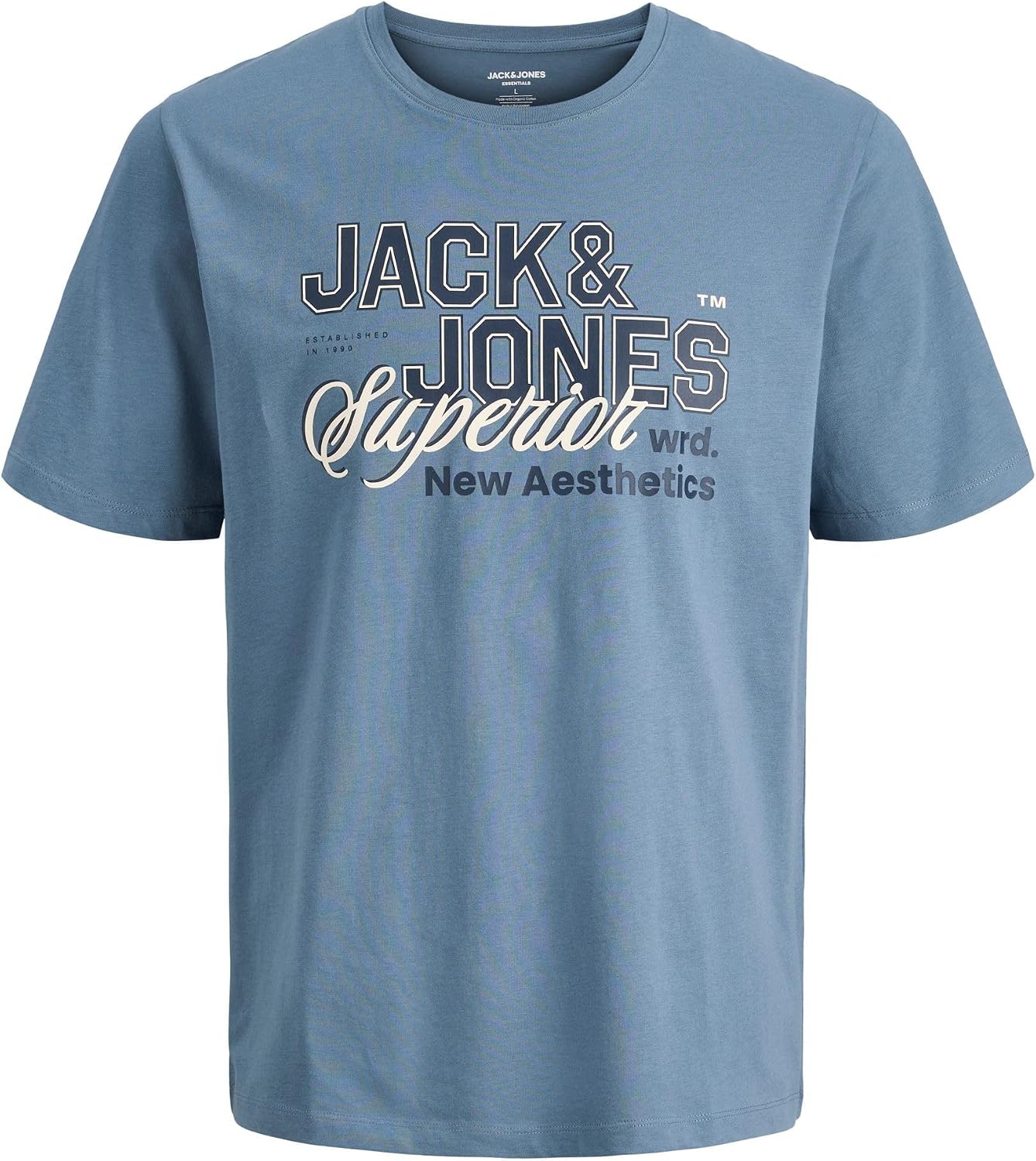 Detalle de JACK & JONES Herren Jjelogo Tee SS O-Neck – 2 Farben, 1er Pack
