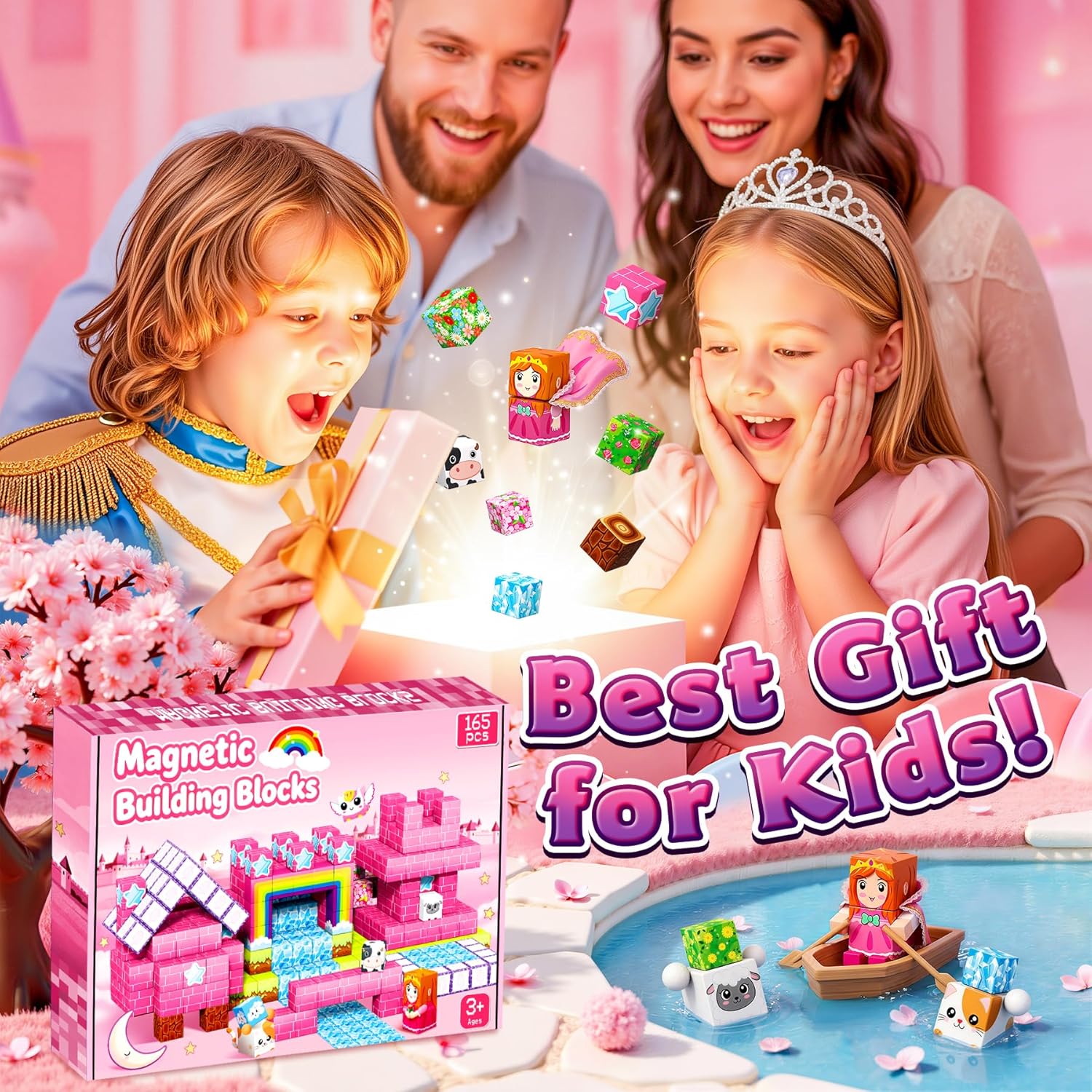 Thumbnail 6 de Prinhero Magnetische Bausteine mit 165 Teilen – Magnetspielzeug für Kinder ab 4 Jahren