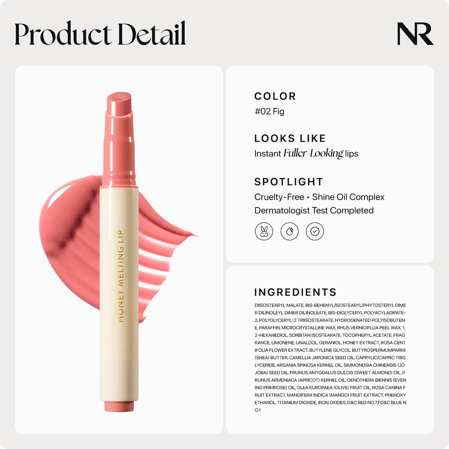 Thumbnail 6 de Nature Republic Honey Melting Lip 02 Fig hydrating gloss 💄