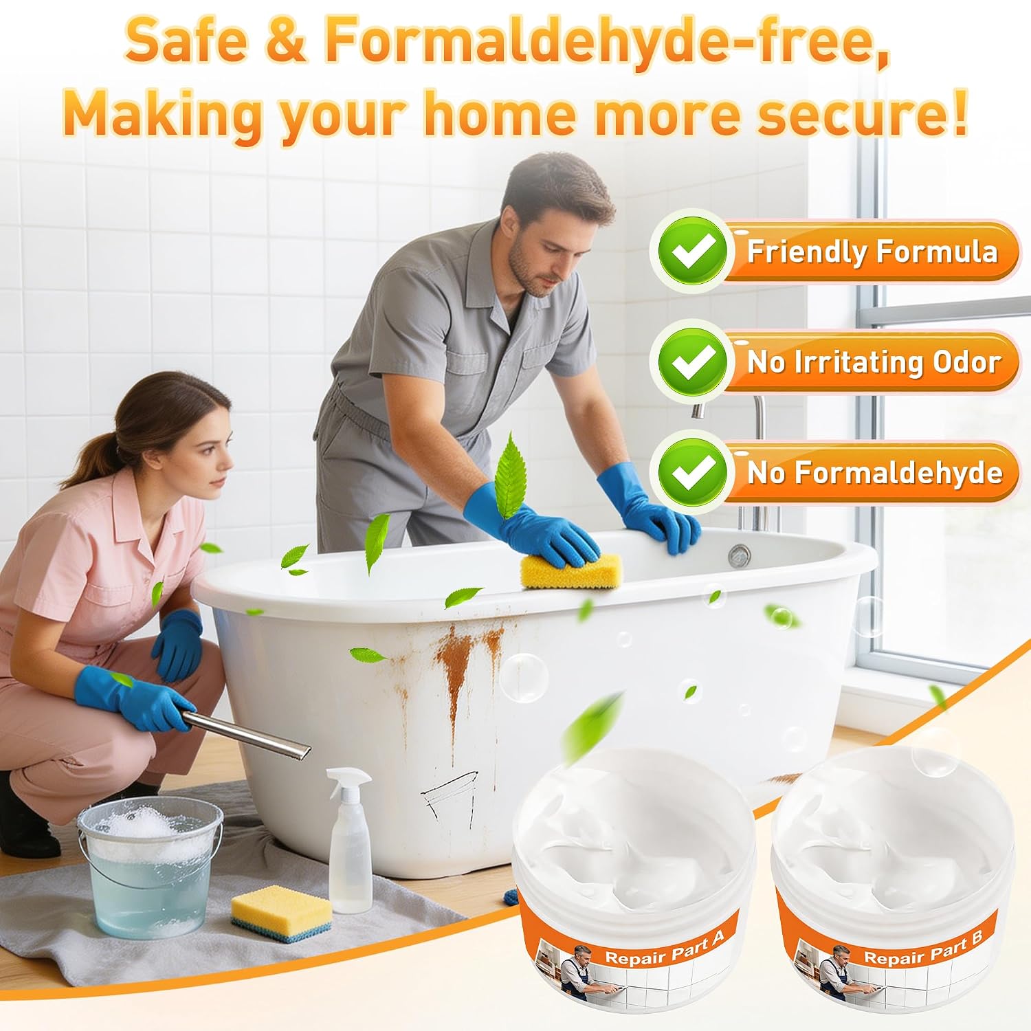 Detalle de Surface Repair Kit for Tubs, Tiles, Countertops & Shower Trays – Fix Chips, Cracks & Scratches